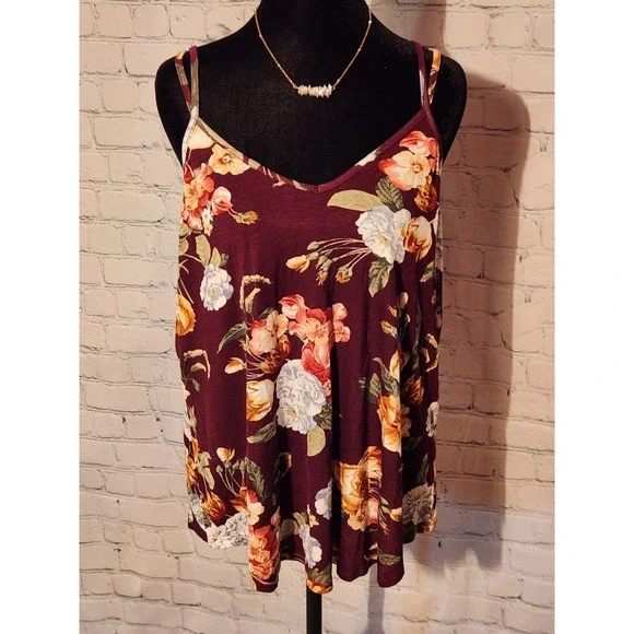 Papermoon Floral Cami Crisscross Back Sz M NWT - Picture 2 of 7